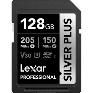 Lexar 128GB 205MB/s Professional SILVER PLUS UHS-I SDXC Memory Card