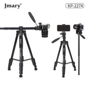 Jmary KP-2274 Aluminum Tripod – 1.67m Lightweight 4-Section Tripod with 1/4″ Screw for Cameras & Smartphones