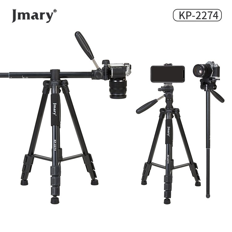 Jmary KP-2274 Aluminum Tripod – 1.67m Lightweight 4-Section Tripod with 1/4″ Screw for Cameras & Smartphones