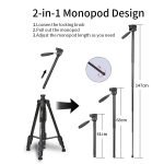 Jmary KP-2274 Aluminum Tripod – 1.67m Lightweight 4-Section Tripod with 1/4″ Screw for Cameras & Smartphones - Image 2