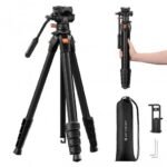 K&F Concept 73″ Aluminum Travel Tripod with Fluid Head (KF09.172)