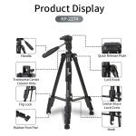 Jmary KP-2274 Aluminum Tripod – 1.67m Lightweight 4-Section Tripod with 1/4″ Screw for Cameras & Smartphones - Image 3